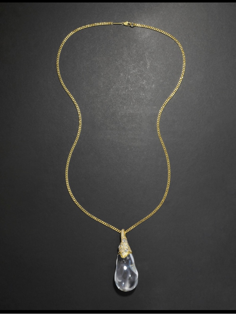 Alexis Bittar Liquid Lucite Crystal Pavé
Teardrop Necklace